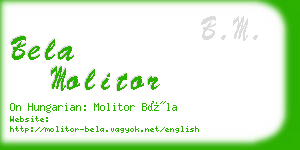 bela molitor business card